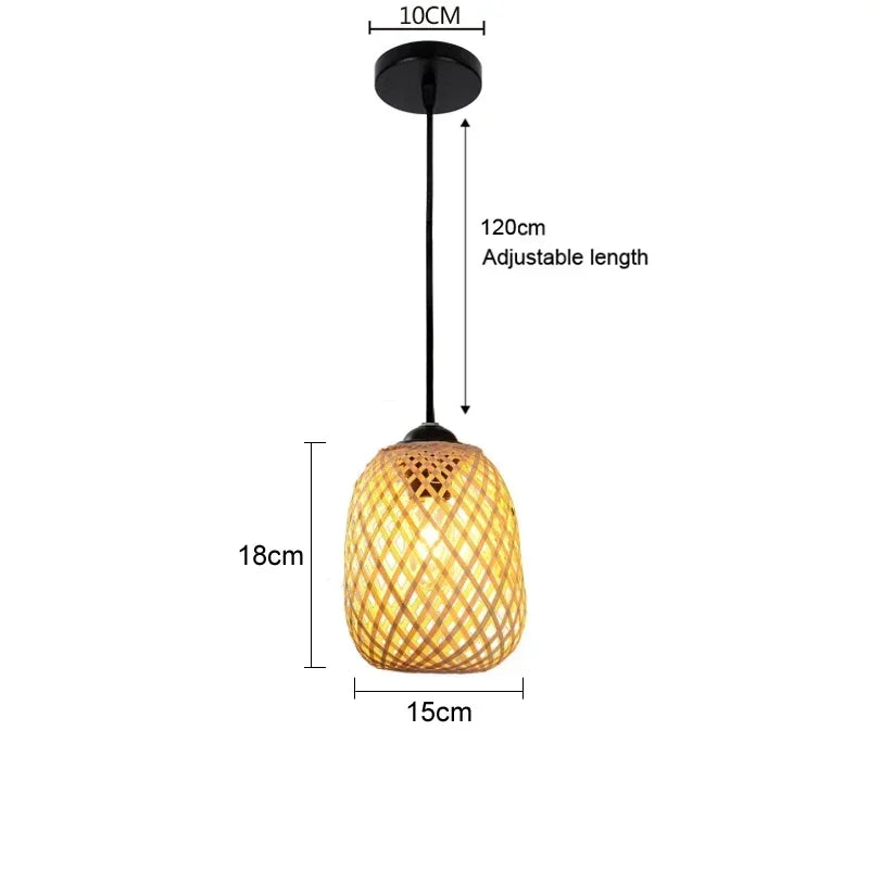 Lustre de Bambu Pendente Artesanal Natural para Sala Quarto Varanda