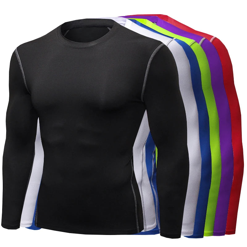 Blusa Segunda Pele Masculina Térmica – Manga Longa, Ajuste Justo, Elástica e de Secagem Rápida para Treinos no Frio