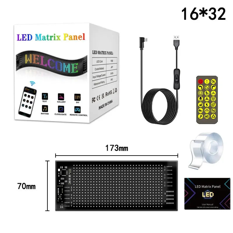 RGB LED Eyes Panel for Truck and Car | Customizable Scrolling Text | Bluetooth App Control | Programmable DIY