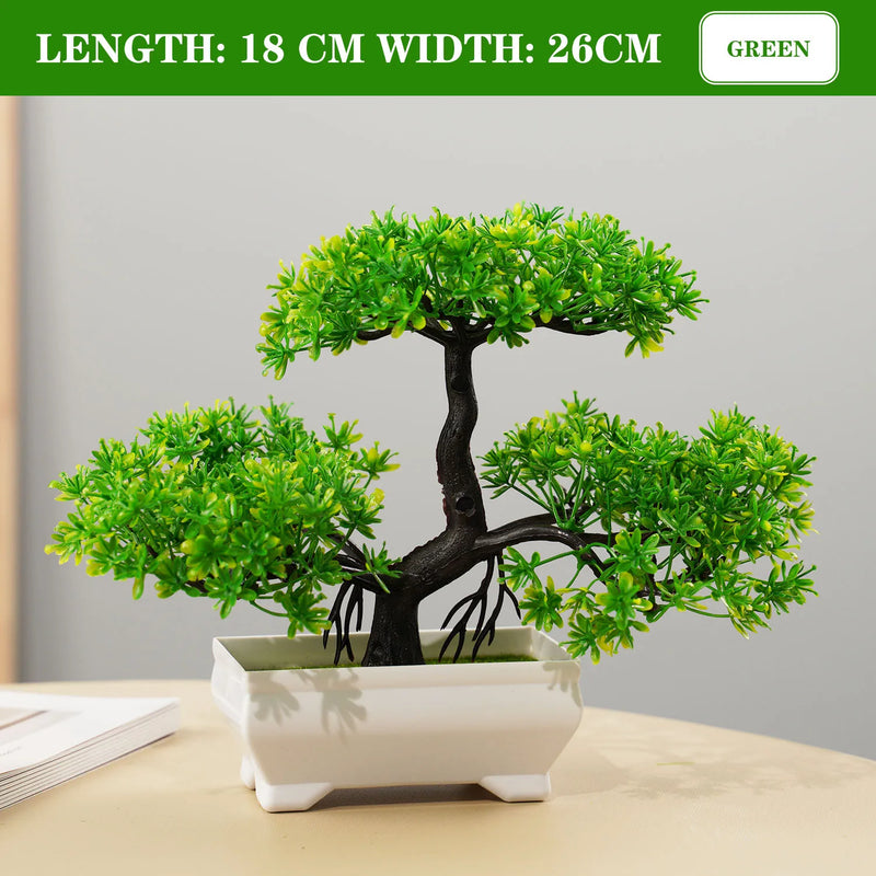 Bonsai Artificial Premium em Vaso | Mini Árvore Decorativa Realista | Flores Falsas para Mesa, Jardim, Escritório e Decoração de Interiores