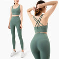 Conjunto Fitness Feminino com Legging e Top – Roupa de Academia para Ioga, Corrida e Musculação | Tecido Respirável, Cintura Alta e Suporte no Sutiã