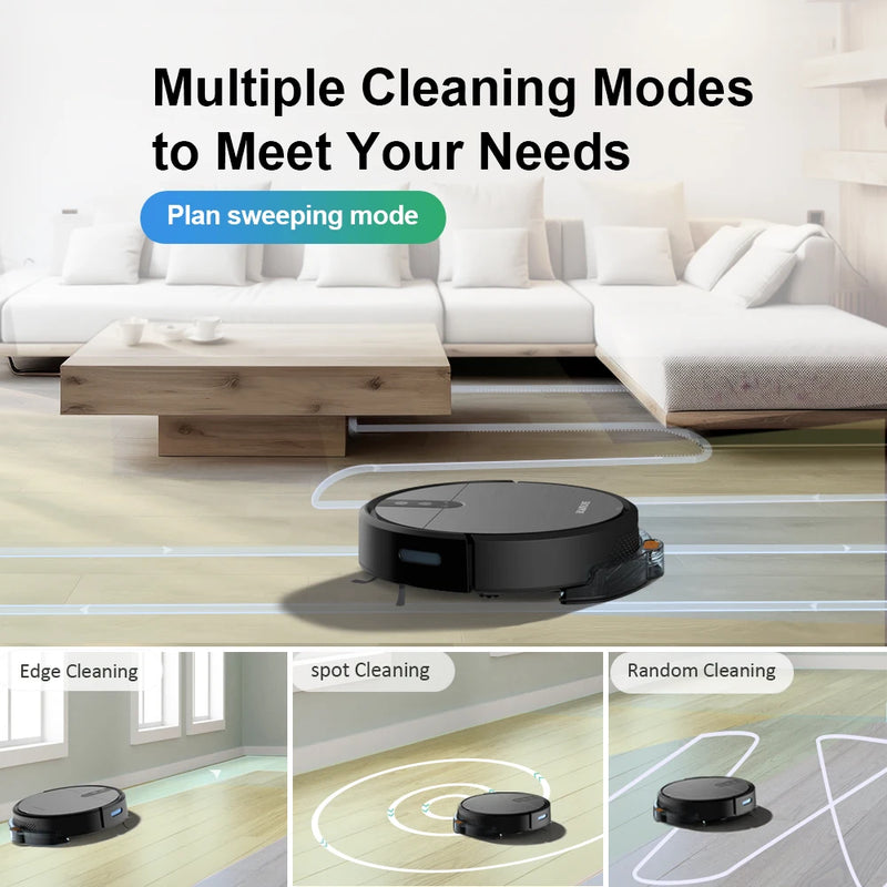 Aspirador Robô D3 – 3600Pa, App Inteligente, Limpeza a Seco e Úmido com Mapeamento