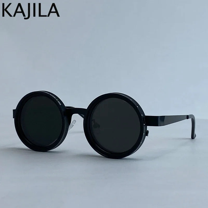 Óculos de Sol Steampunk Redondo ND9 Ajustável e Polarizado - Perfeito para Pesca, Dirigir e Proteção UV400