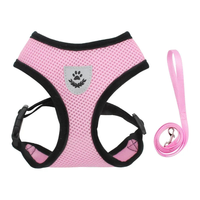 Arnês Ajustável com Guia para Cães e Gatos – Conforto e Segurança