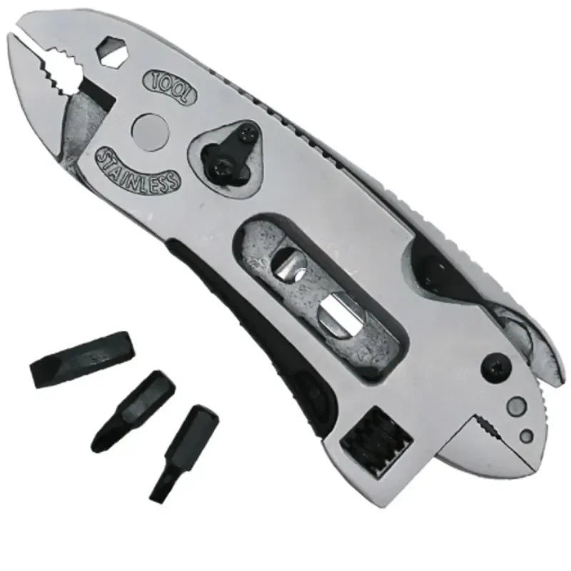 Multitool Alicate com Faca, Chave de Fenda, Serra, Chave Ajustável – 10 em 1 | Portátil e Dobrável | Sobrevivência e Camping