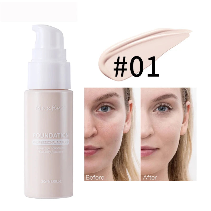 Liquid Foundation with Professional Corrective Effect – High Coverage, Long Lasting, Waterproof and Sweatproof | Natural Finish, Anti-Oil, Allergy Alert