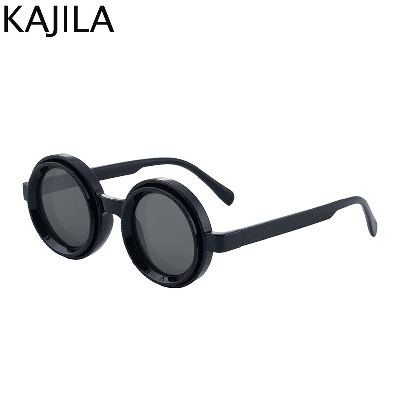 Óculos de Sol Steampunk Redondo ND9 Ajustável e Polarizado - Perfeito para Pesca, Dirigir e Proteção UV400
