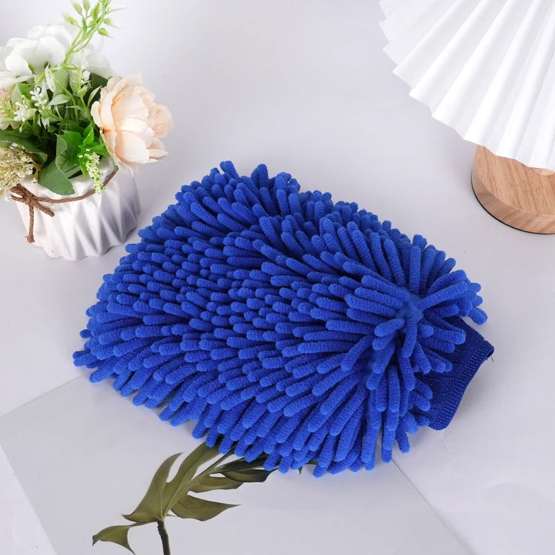 Double-Sided Chenille Car Wash Glove | Soft and Thick Plush | Car Cleaning Accessory