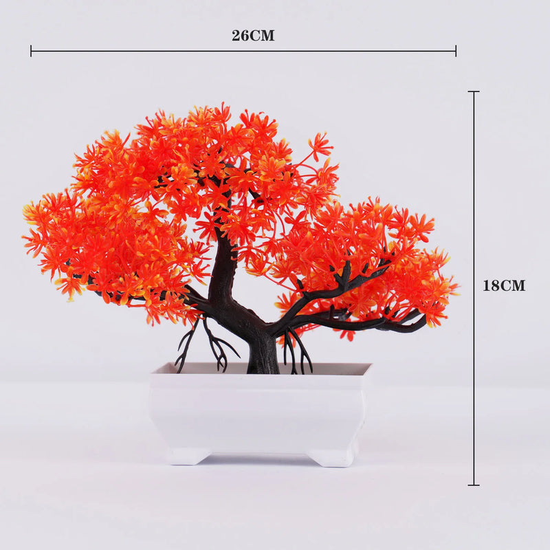 Bonsai Artificial Premium em Vaso | Mini Árvore Decorativa Realista | Flores Falsas para Mesa, Jardim, Escritório e Decoração de Interiores