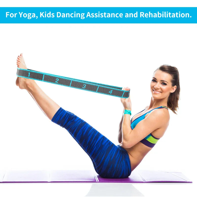Faixa Elástica com Alças para Alongamento – Correia de Ioga e Pilates (115cm) | Ideal para Dança, Flexibilidade e Treino de Mobilidade Corporal