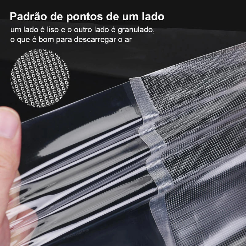 Kit 5 Rolos Sacos para Embalagem a Vácuo 500cm – Alimentos, Freezer, Sous-Vide