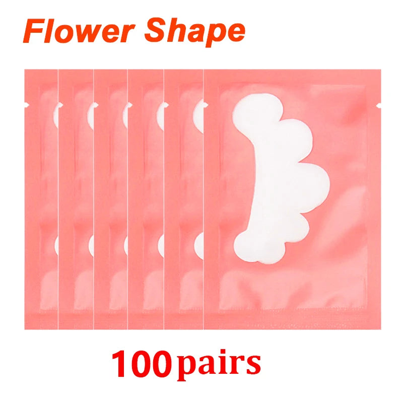 25/50/100 Pares Almofadas de Hidrogel para Cílios | LAUKISS | Sem Fiapos | Adesivo para Extensão de Cílios | Rosa Profissional
