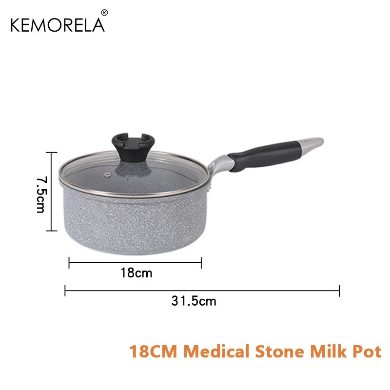 Frigideira Antiaderente de Pedra Durável – Ideal Para Fogão a Gás e Indução, 20cm a 28cm