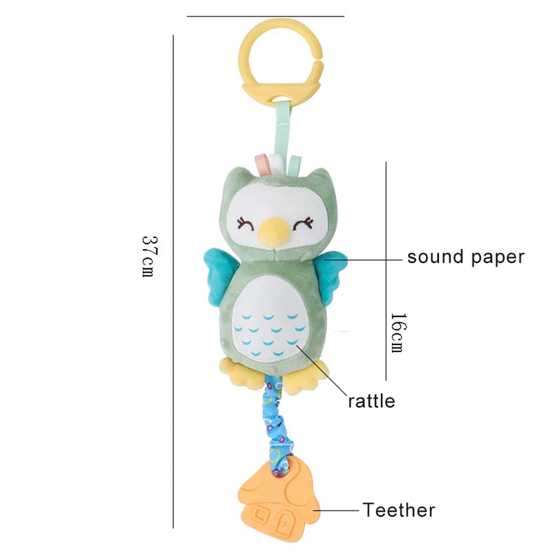 Brinquedo de Pelúcia com Chocalho para Bebês | Mordedor, Barulhinho, Texturas e Estímulos Sensoriais