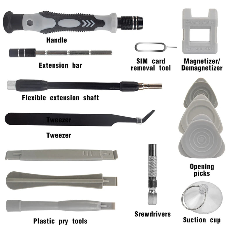 115 in 1 Precision Screwdriver Kit — Professional Set for Electronics Repair, PC, Cell Phone, Laptop, MacBook and More