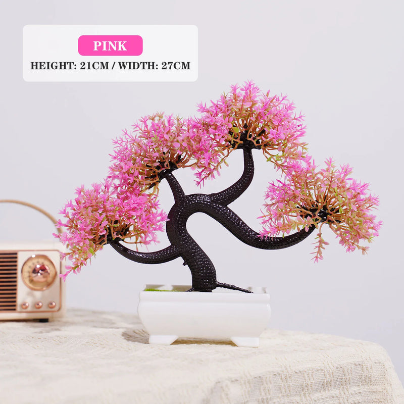 Bonsai Artificial Premium em Vaso | Mini Árvore Decorativa Realista | Flores Falsas para Mesa, Jardim, Escritório e Decoração de Interiores