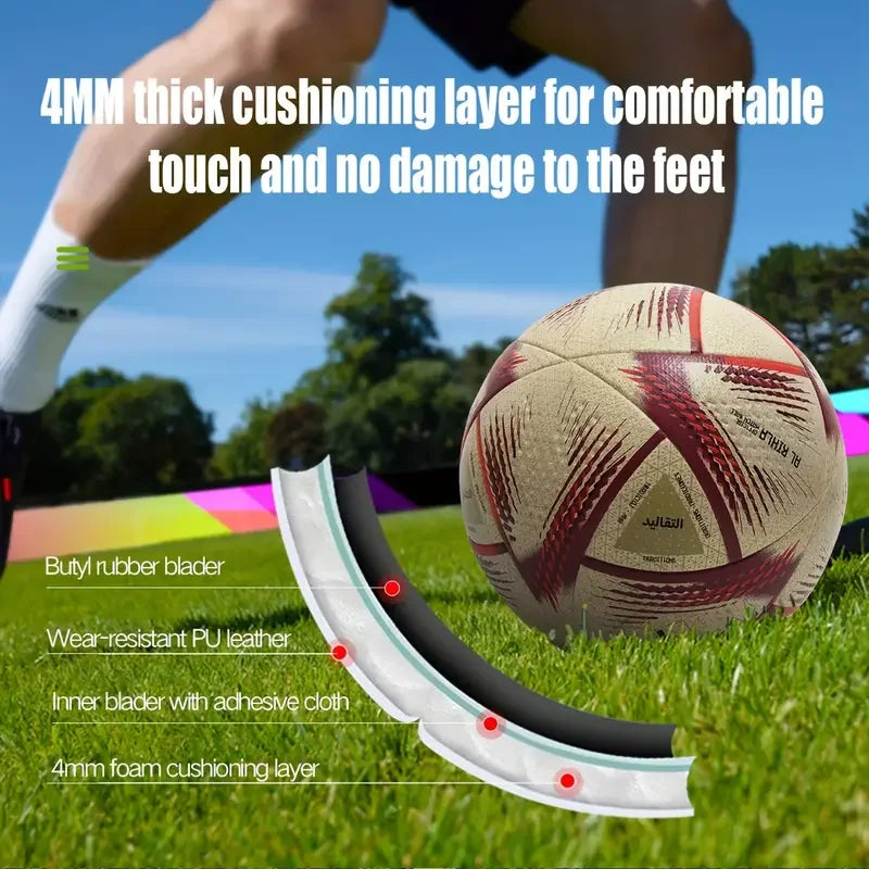 Bola de Futebol Profissional Tamanho 5 – Material PU Sem Costura, Ideal para Treinos e Jogos ao Ar Livre