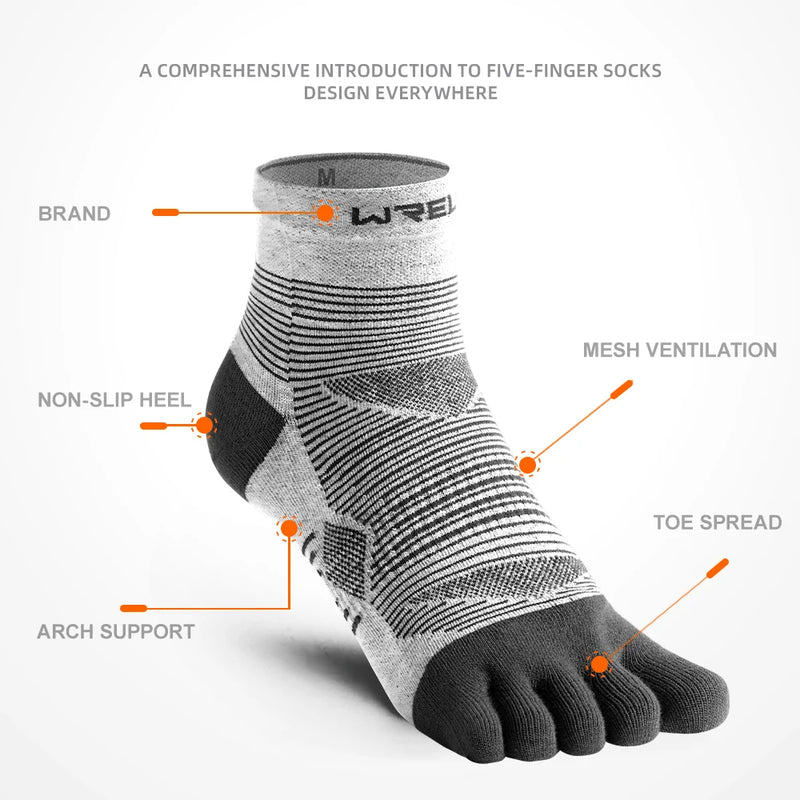 Chaussettes de sport WELS Coolmax 5 doigts – Antichoc, respirantes, élastiques et performantes pour la course, l'entraînement et le sport