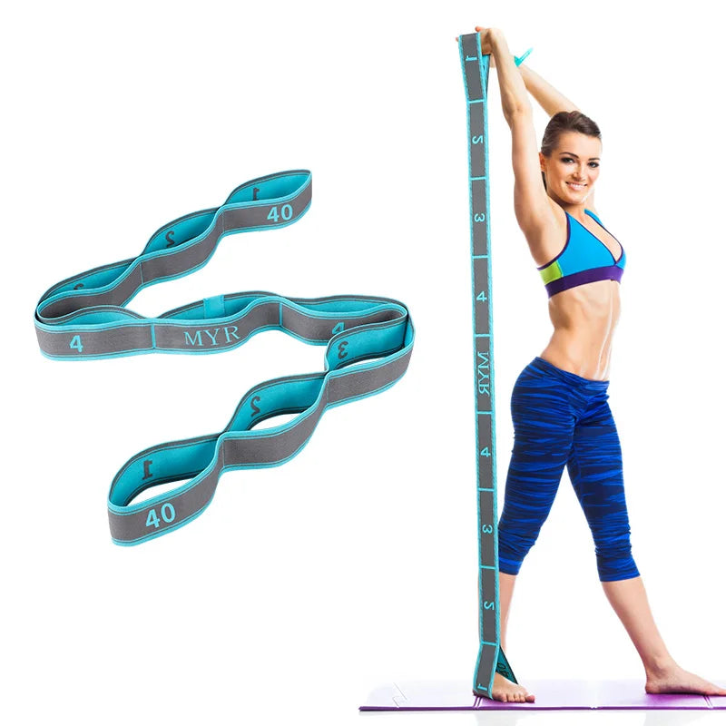 Faixa Elástica com Alças para Alongamento – Correia de Ioga e Pilates (115cm) | Ideal para Dança, Flexibilidade e Treino de Mobilidade Corporal
