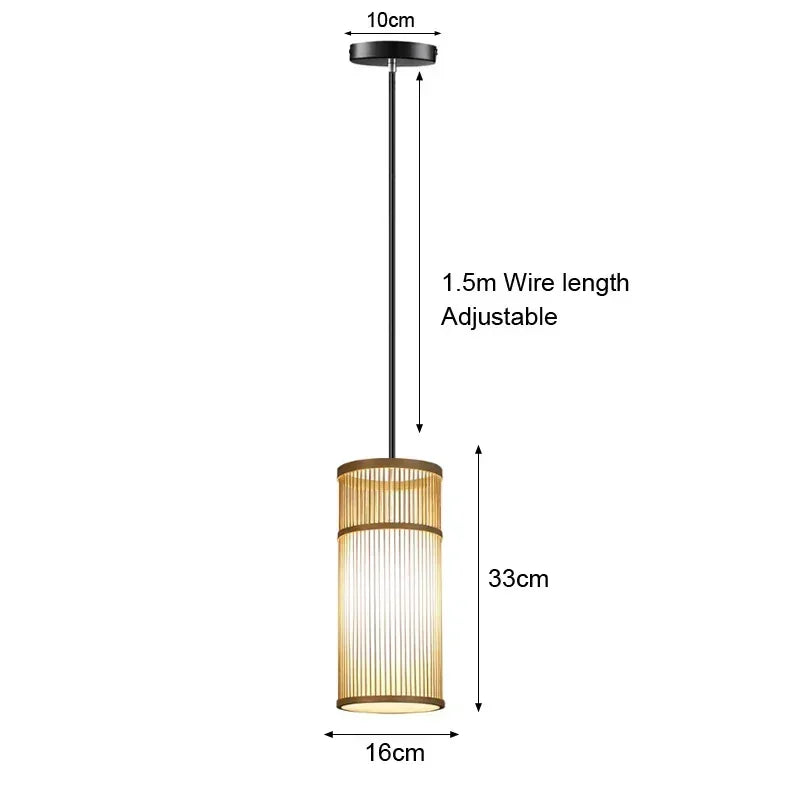 Lustre de Bambu Pendente Artesanal Natural para Sala Quarto Varanda
