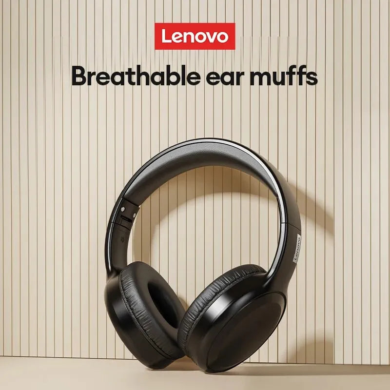 Fone de Ouvido Lenovo TH30 | Bluetooth 5.3 Dobrável | Microfone | Estéreo Potente para Música, Jogo e Esporte