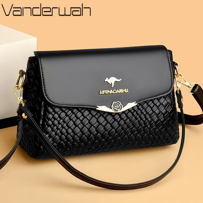 Bolsa Feminina de Couro PU Trançado de Grife: Luxo e Elegância para o Dia a Dia e Ocasiões Especiais