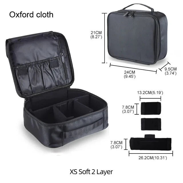 Estojo de Maquiagem Profissional com Grande Capacidade | Organizador Feminino Portátil para Viagem, Cosméticos e Esmaltes