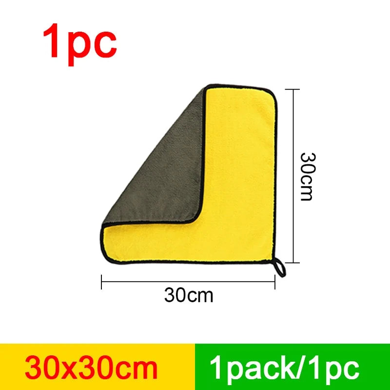 Serviette en microfibre Seametal 400 g/m² – Double face, haute absorption, séchage rapide, polaire corail pour lavage auto