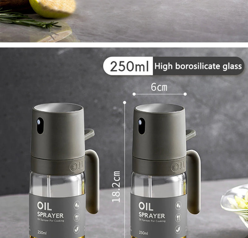 Pulverizador de Óleo de Cozinha Premium – Spray em Vidro Reutilizável, Neblina Fina e Econômica