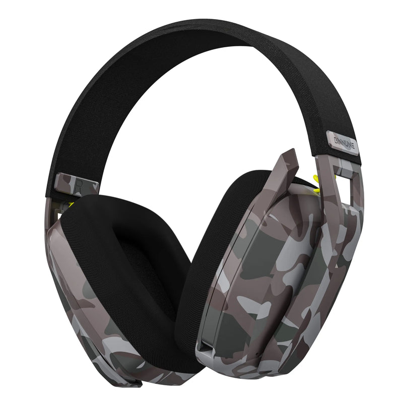 Fone de Ouvido Gamer BINNUNE | 2.4GHz Sem Fio + Bluetooth | Com Microfone para PS5, PS4, PC, Mac e Celular