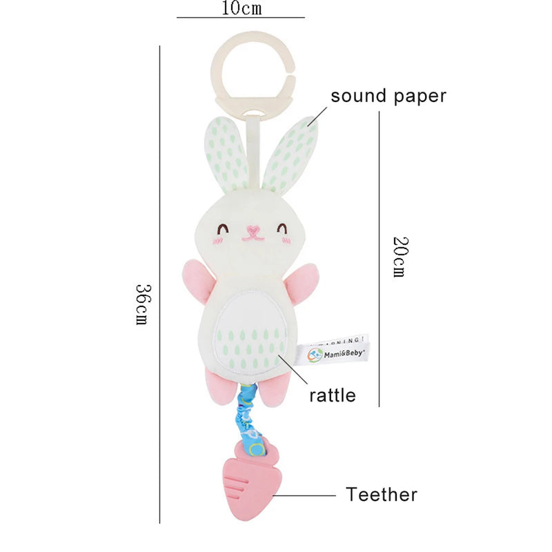 Brinquedo de Pelúcia com Chocalho para Bebês | Mordedor, Barulhinho, Texturas e Estímulos Sensoriais