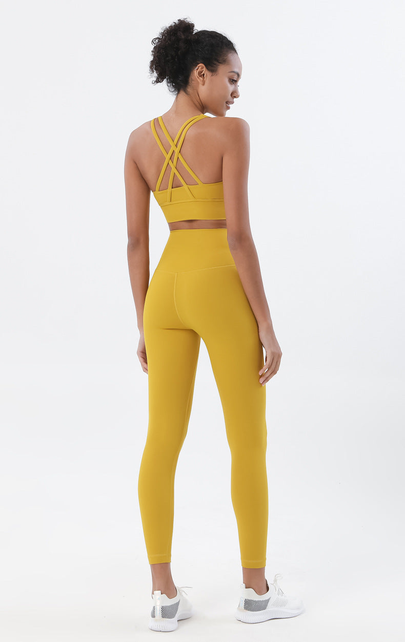 Conjunto Fitness Feminino com Legging e Top – Roupa de Academia para Ioga, Corrida e Musculação | Tecido Respirável, Cintura Alta e Suporte no Sutiã