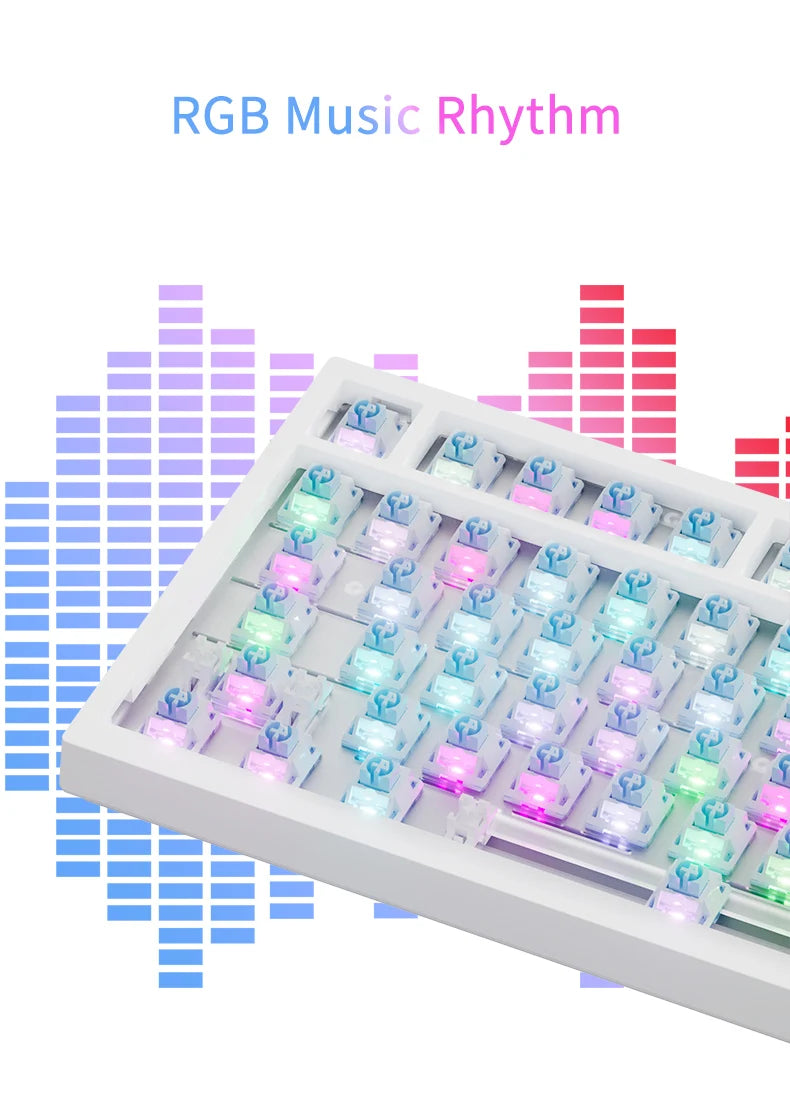 AJAZZ AK820 Pro Mechanical Gaming Keyboard | TFT Screen + Multifunctional Button | RGB | 2.4GHz, Bluetooth and USB Connection | Ideal for PC, Games and Office