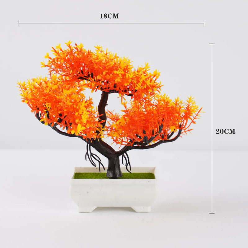 Bonsai Artificial Premium em Vaso | Mini Árvore Decorativa Realista | Flores Falsas para Mesa, Jardim, Escritório e Decoração de Interiores
