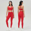 Conjunto Fitness Feminino com Legging e Top – Roupa de Academia para Ioga, Corrida e Musculação | Tecido Respirável, Cintura Alta e Suporte no Sutiã