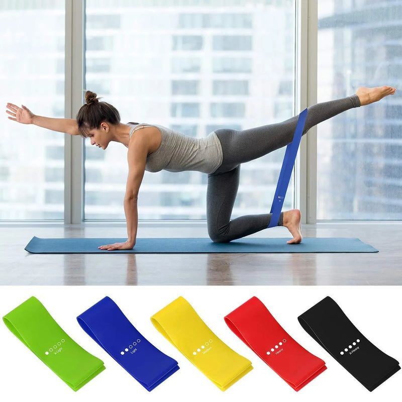 Faixa de Resistência Elástica de Látex para Yoga e Musculação – Tonifique Pernas, Glúteos e Quadris com Conforto e Eficiência