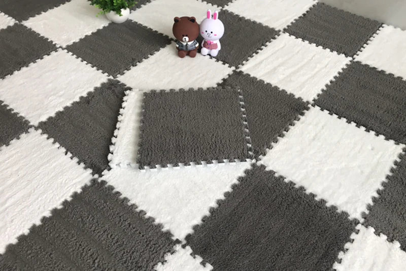 Tapis en peluche douce pour enfants | Tapis puzzle EVA pour bébés | Confort et sécurité dans le jeu