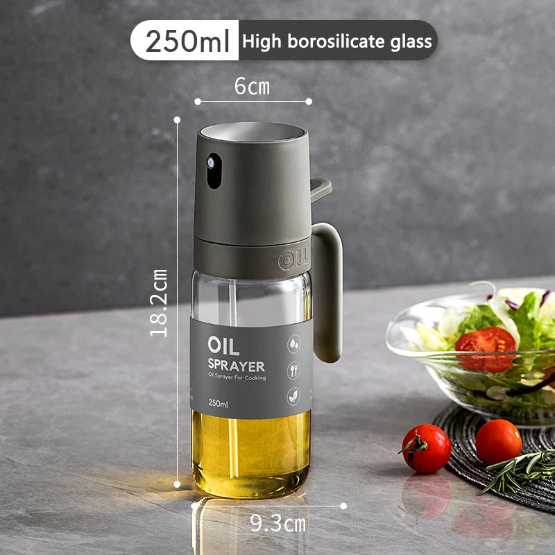 Pulverizador de Óleo de Cozinha Premium – Spray em Vidro Reutilizável, Neblina Fina e Econômica