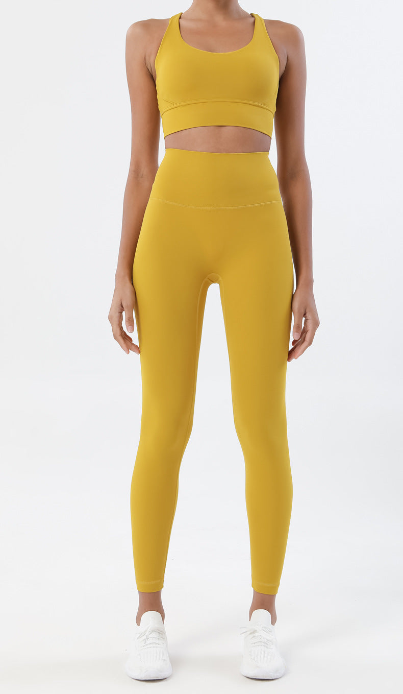 Conjunto Fitness Feminino com Legging e Top – Roupa de Academia para Ioga, Corrida e Musculação | Tecido Respirável, Cintura Alta e Suporte no Sutiã