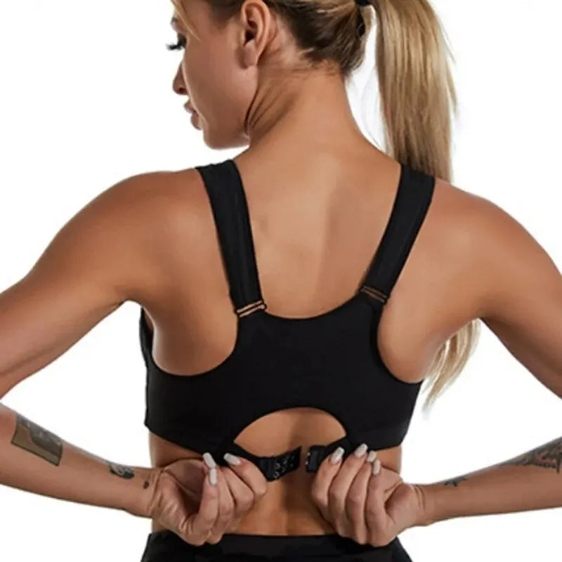 Soutien-gorge de sport pour femme avec fermeture éclair sur le devant – Séchage rapide, maintien élevé et confort