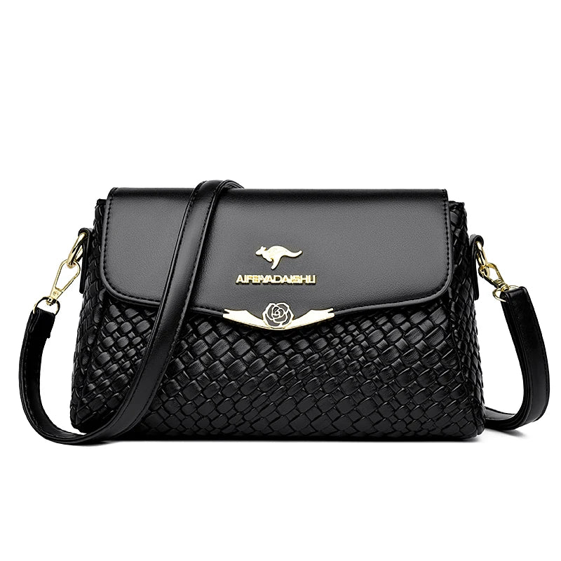 Bolsa Feminina de Couro PU Trançado de Grife: Luxo e Elegância para o Dia a Dia e Ocasiões Especiais