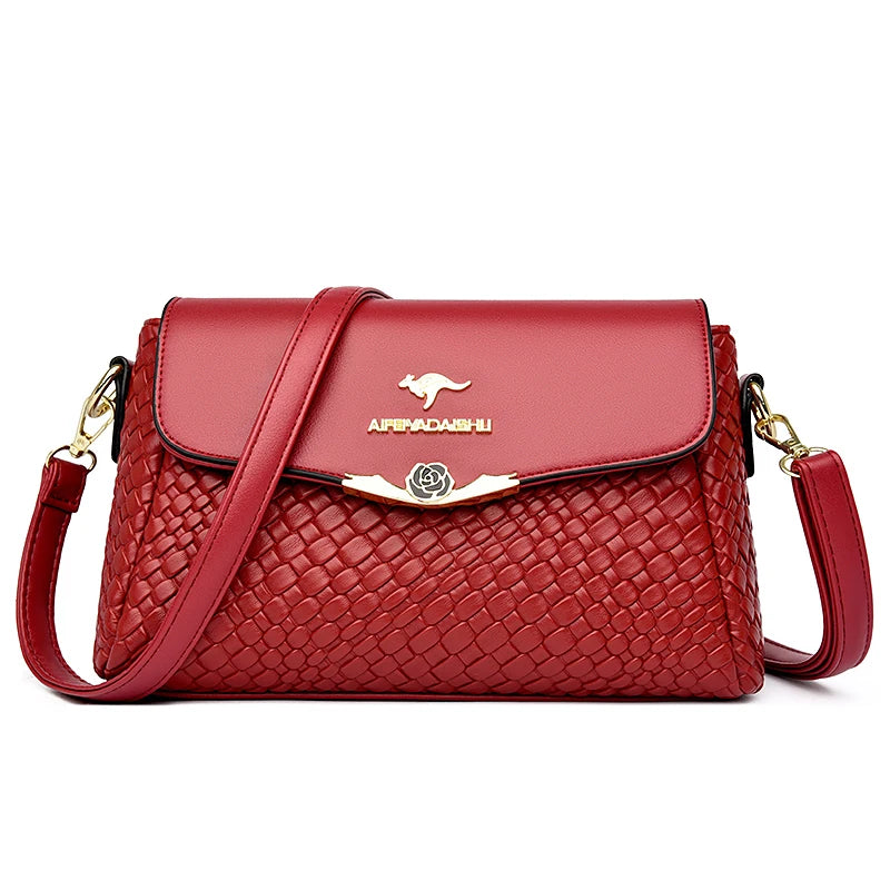 Bolsa Feminina de Couro PU Trançado de Grife: Luxo e Elegância para o Dia a Dia e Ocasiões Especiais