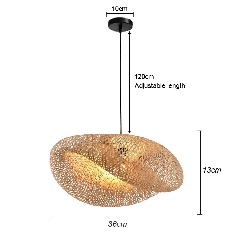 Lustre de Bambu Pendente Artesanal Natural para Sala Quarto Varanda