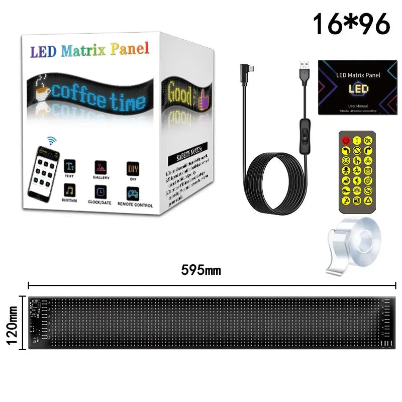 RGB LED Eyes Panel for Truck and Car | Customizable Scrolling Text | Bluetooth App Control | Programmable DIY