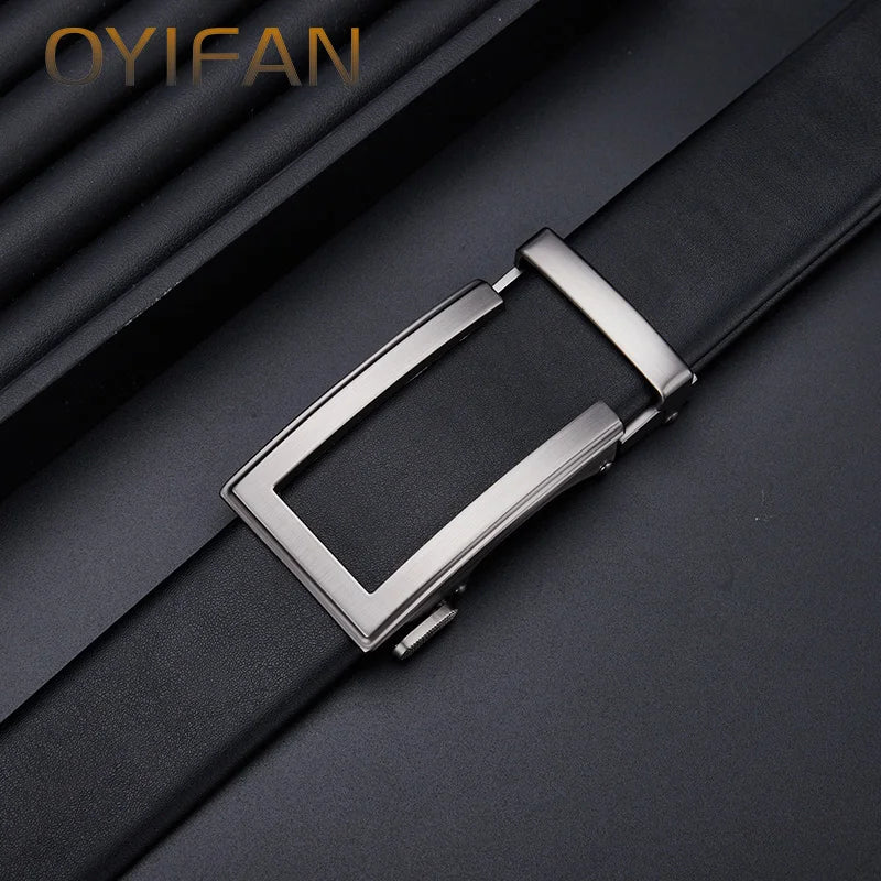 Cinto Masculino de Couro Legítimo com Fivela Metálica – Estilo Casual, Elegante e Durável | OYIFAN