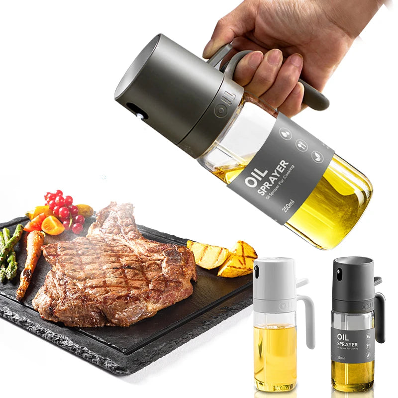 Pulverizador de Óleo de Cozinha Premium – Spray em Vidro Reutilizável, Neblina Fina e Econômica
