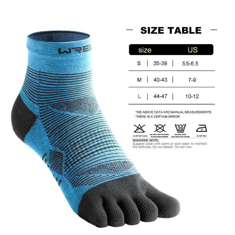 Chaussettes de sport WELS Coolmax 5 doigts – Antichoc, respirantes, élastiques et performantes pour la course, l'entraînement et le sport