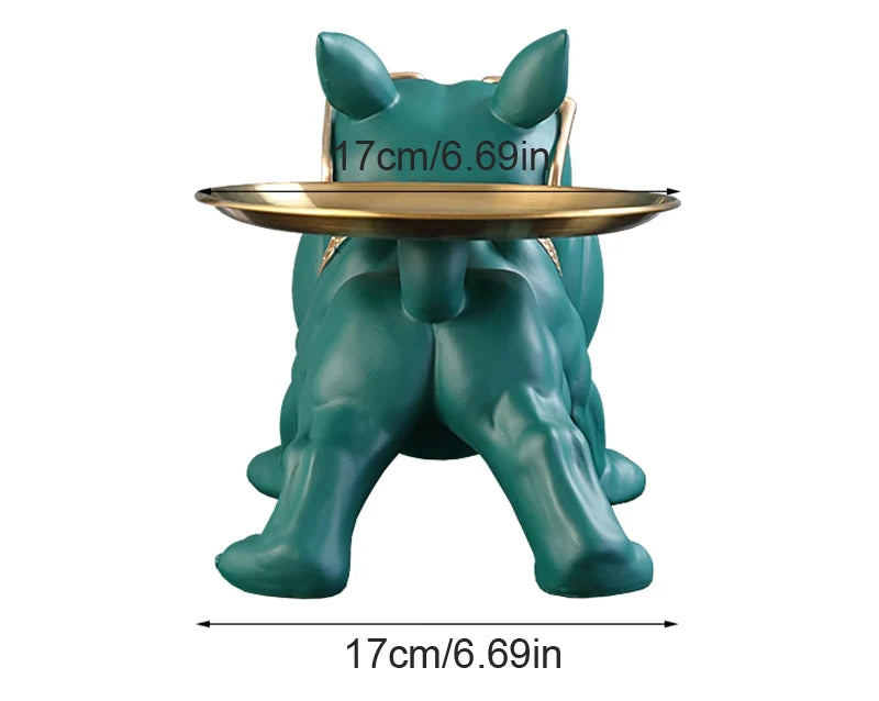 Caixa de Armazenamento Decorativa em Formato de Cachorro – Resina Durável 30cm