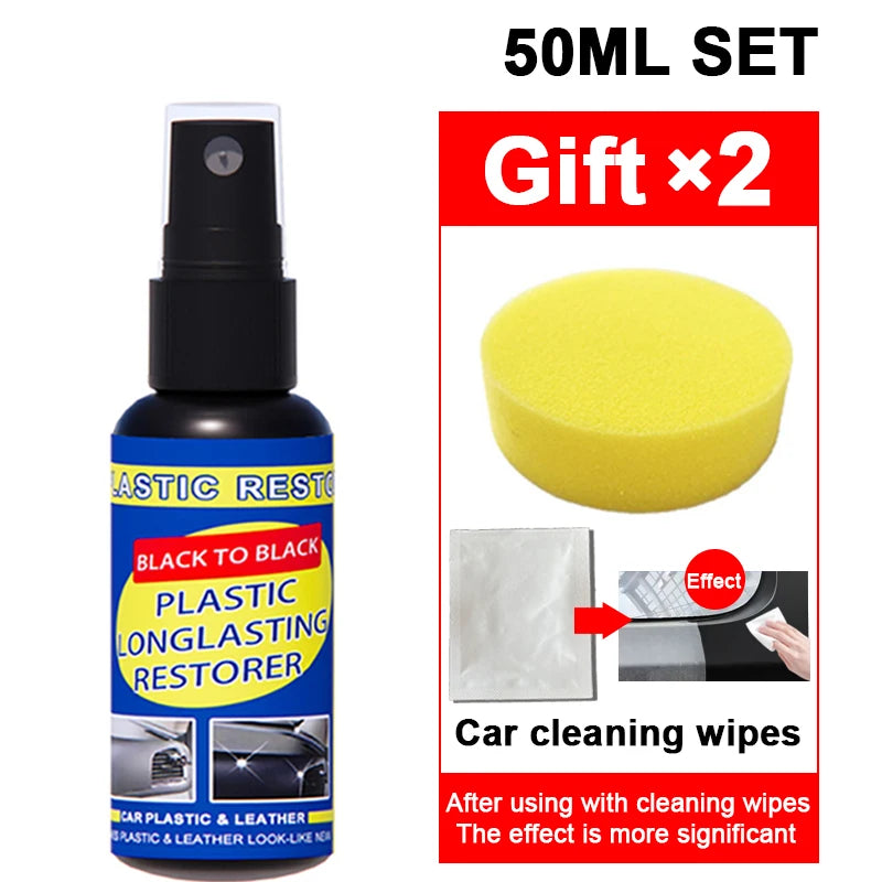 Restaurador de Plásticos e Couro para Carros | Brilho Preto Renovador | Limpeza, Polimento e Reparo Automotivo