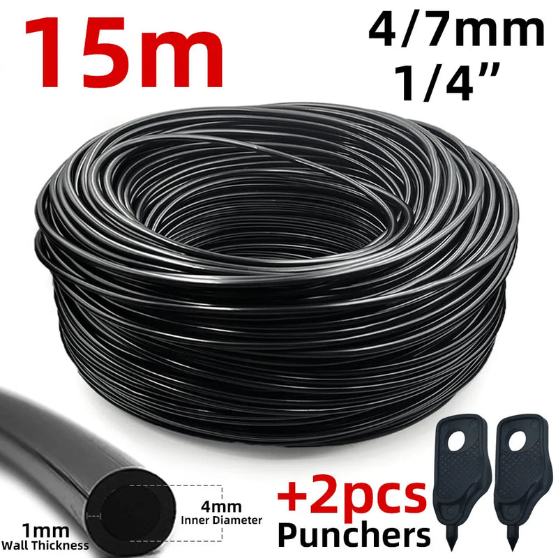 Sistema de Nebulização para Jardim 5–30m | Mangueira 1/4", Bicos de Bronze, Refrigeração e Irrigação para Estufas, Pátios e Áreas Externas